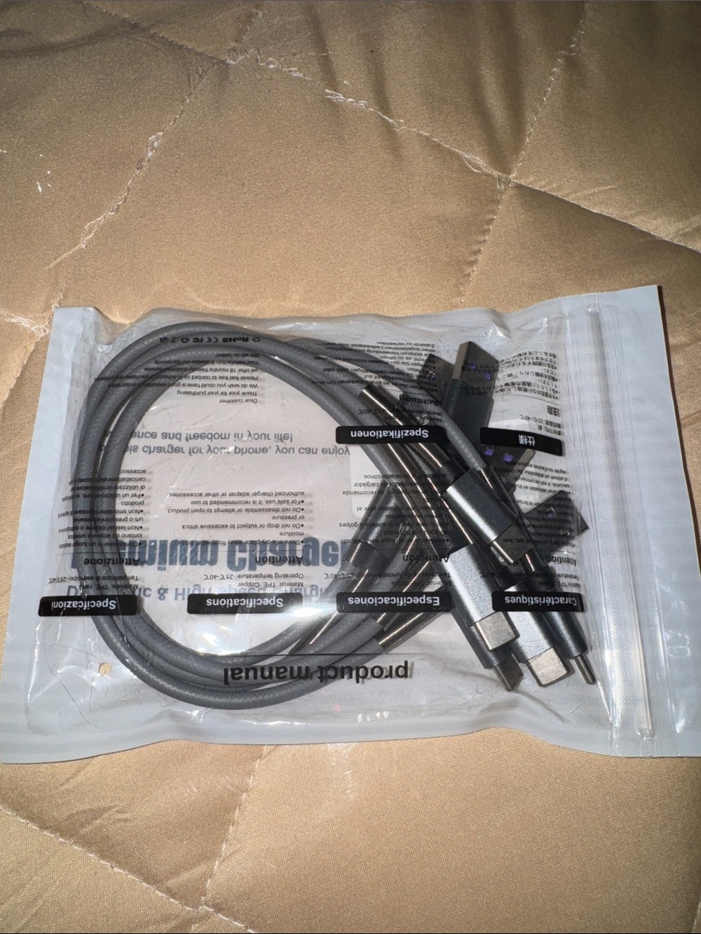5 Pack USB to USB-C Charging Cables, USB-A to Type-C Cords, New